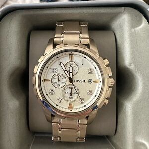 Fossil Dean Men's Dress Watch with Chronograph Display and Stainless Steel Band